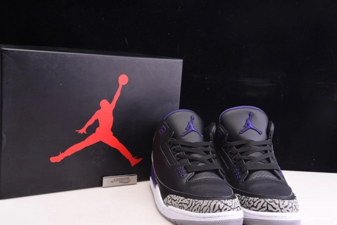MaikeSneakers Black CT8532-050 Retro Jordan 3 Purple Court Air 0816